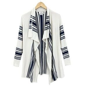 VINEYARD VINES Cardigan Sweater Waterfall Striped Wool Cashmere Blend
